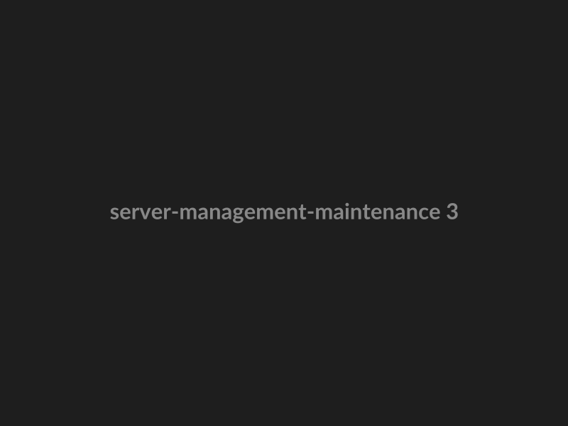 Server Management & Maintenance preview 3